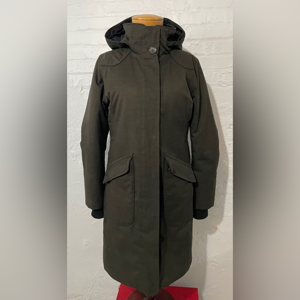 LOLE hooded parka Winter coat prima-loft insulated jacket size Large dark brown